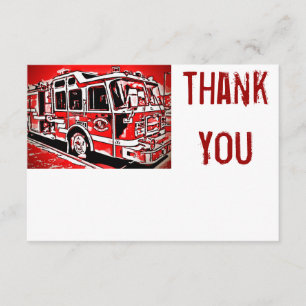 Pompier Moteur de Camion Pompier Flat Merci Cartes