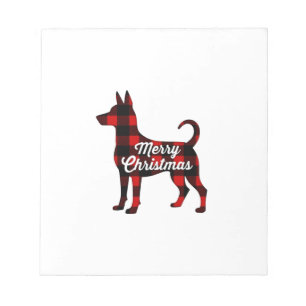 Pomsky Christmas Dog Mom Dad Plaid Gift T-Shirt (2 Notepad