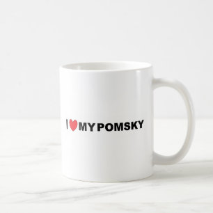pomsky love coffee mug