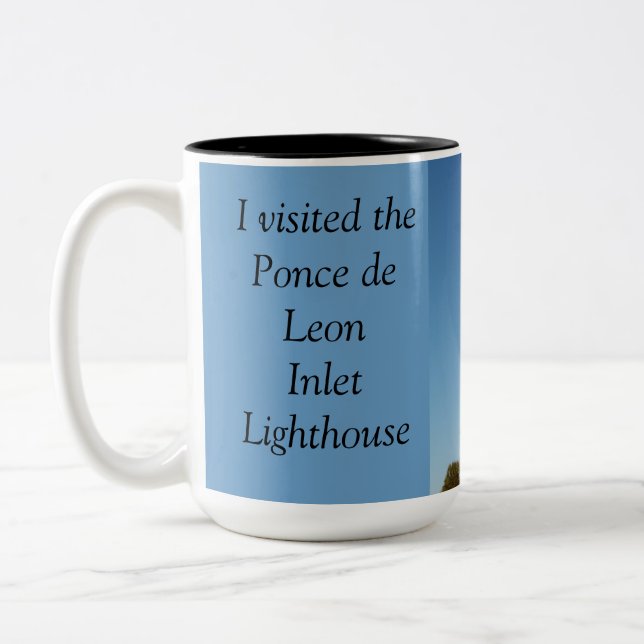 Ponce de Leon Lighthouse Two-Tone Coffee Mug (Left)