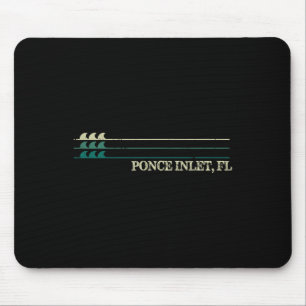 Ponce Inlet Florida Break Surfing Retro Wave Mouse Pad