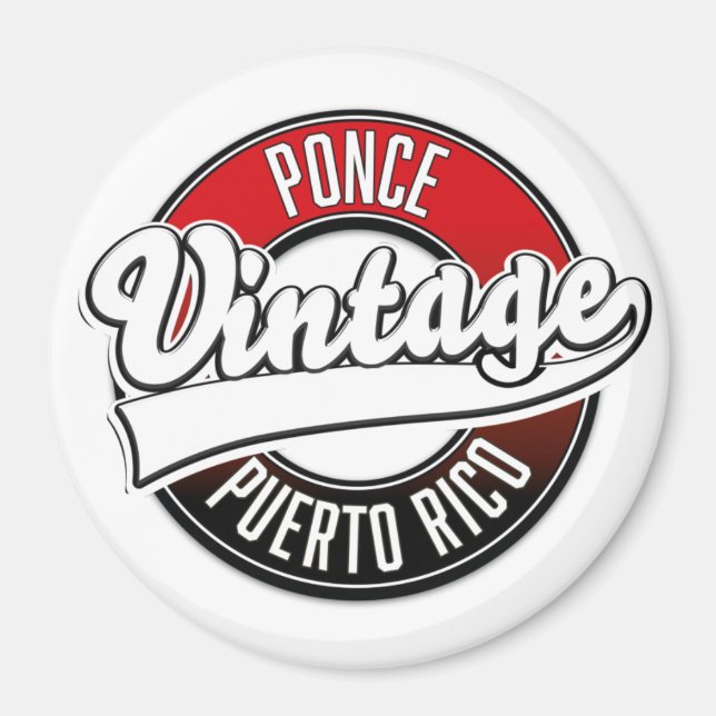 Ponce Puerto Rico vintage logo Magnet (Front)