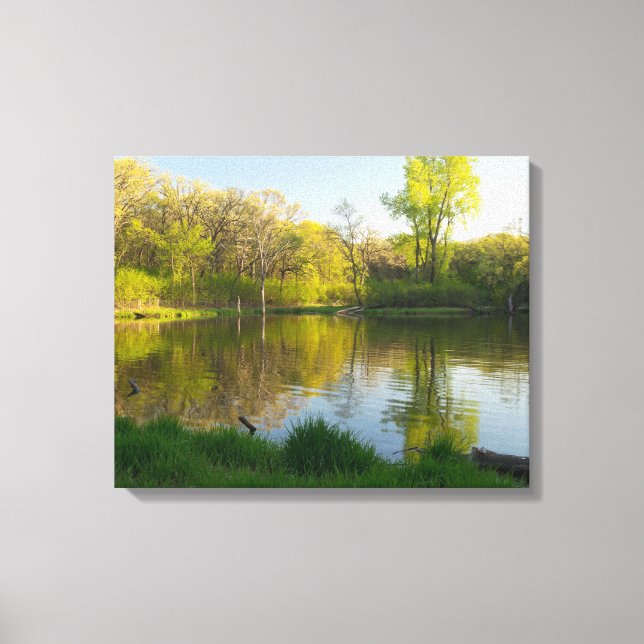 Pond and Lush Forest of Battle Creek Park Canvas Print (Front)