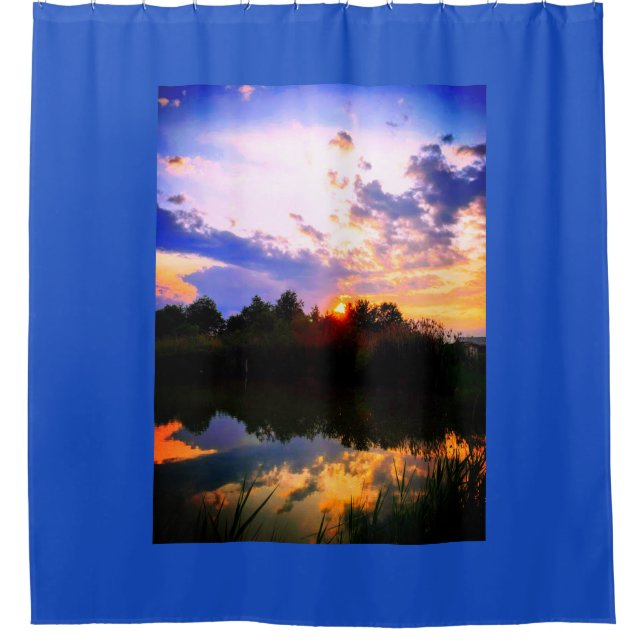 Pond at Sunset Shower Curtain (Front)