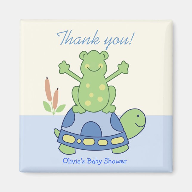 Pond Friends Frog & Turtle Customized Favour Magne Magnet (Front)