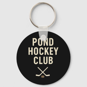 Pond Hockey Club Crossed Sticks Outdoor Winter Ice Keychain