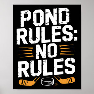 Pond Hockey Player Pond Rules Shinny  Poster
