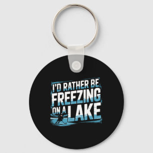 Pond Hockey Player Shinny (2) Keychain