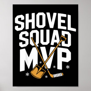 Pond hockey player shovel squad shinny poster