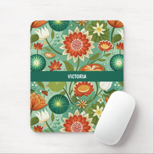 Pond Life Floral Custom Pattern Mouse Pad