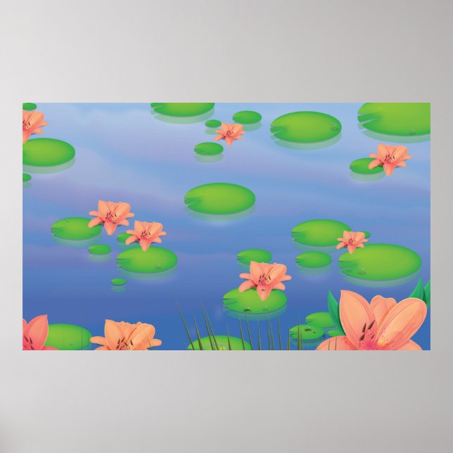 Pond Lilly Leafs Poster (Front)