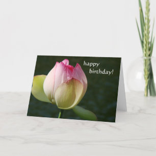 Pond Lotus Flower Birthday Card