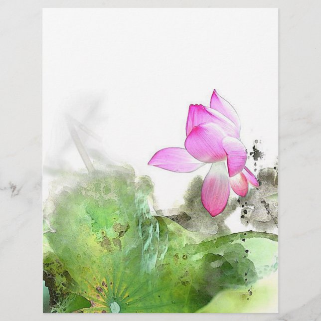POND LOTUS l Chinese Brush Painting Art (Front)