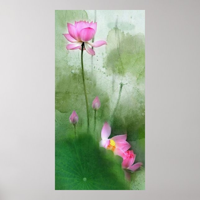 POND LOTUS l Chinese Brush Painting Art Poster (Front)