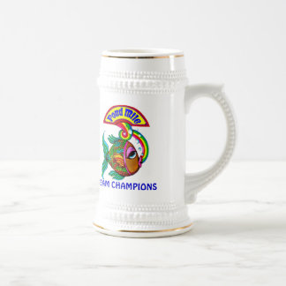 Pond Mile 4 Team Champions Logo Beer Stein