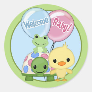 Pond Pals Duck Baby Shower sticker PPL-N#3A turtle