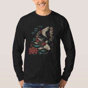 Pond Pet Carp Lover Japanese Art Flower Koi Lotus T-Shirt