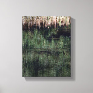 Pond Plants Abstract Pond Reflection Canvas Print