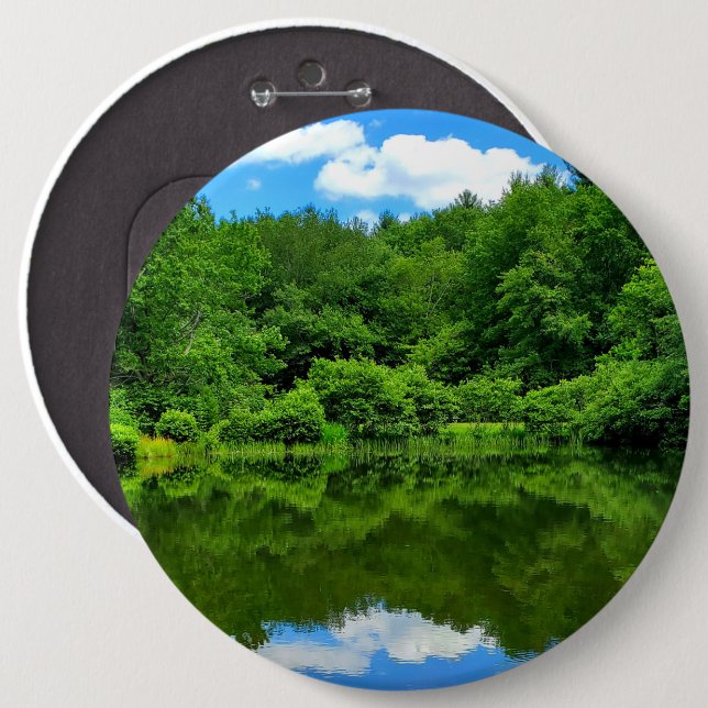 Pond Reflection 6 Inch Round Button (Front & Back)