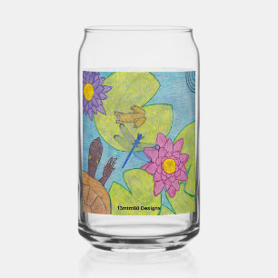 Pond Scene - Glass Can