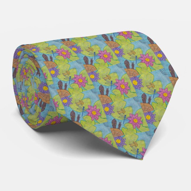 Pond Scene - Neck Tie (Rolled)