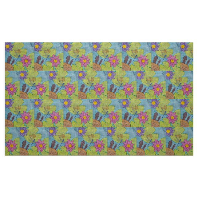 Pond Scene - Polyester Weave Fabric (Fat Quarter)
