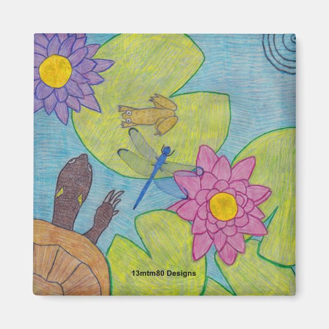Pond Scene (square) - Magnet (Front)