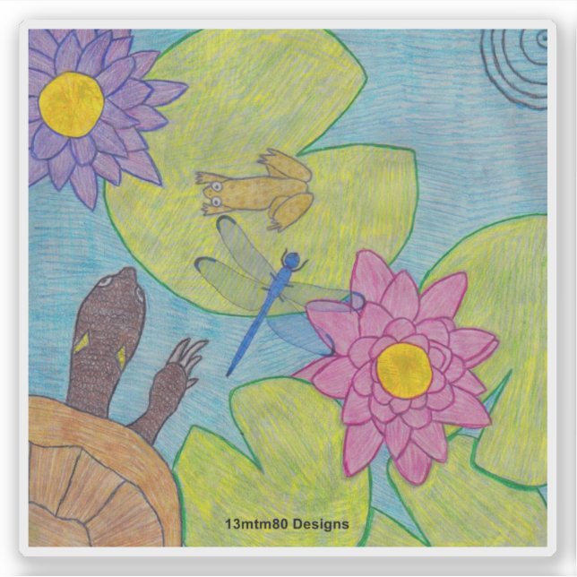 Pond Scene - Sticker (Front)