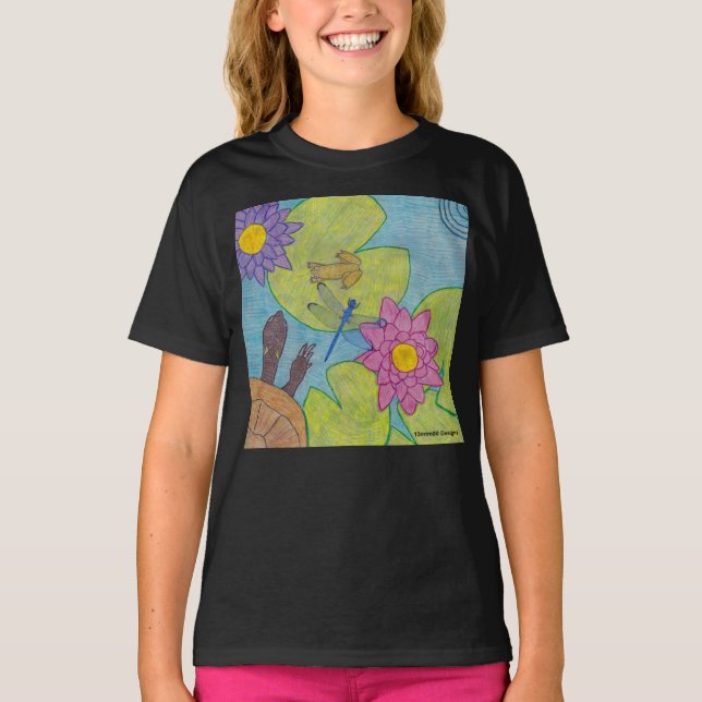 Pond Scene (vivid) - Girl's Basic T-Shirt (Front)