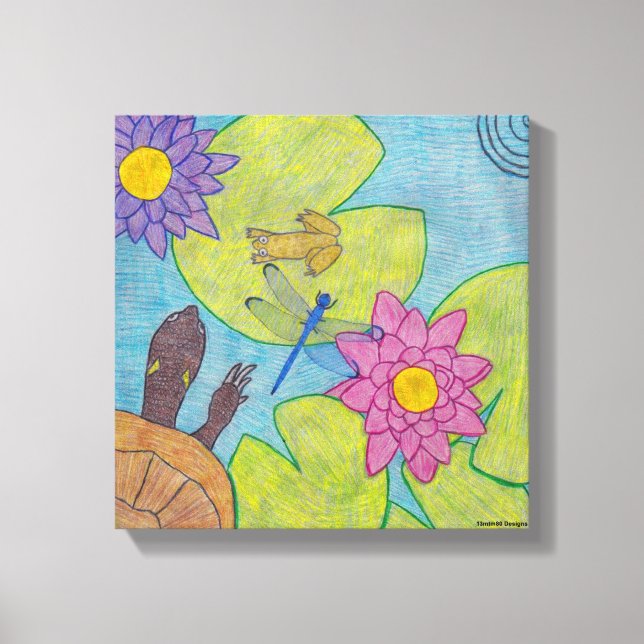 Pond Scene (white) - Canvas Art (Front)