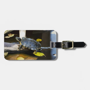 Pond slider turtle in the wild luggage tag