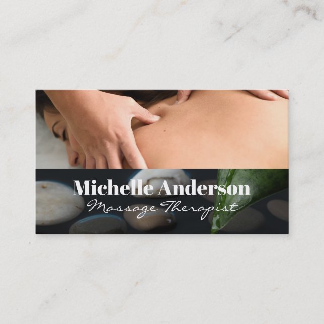 Pond Stones | Back Massage Session Business Card (Front)