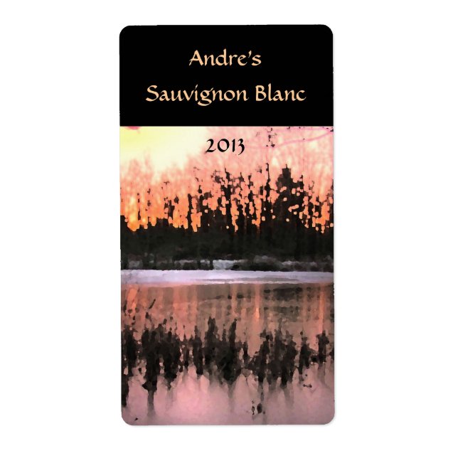Pond Sunset Wine Label (Front)