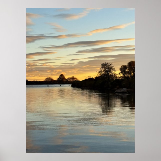 Pond Waterscape Sunset Photo Poster (Devant)