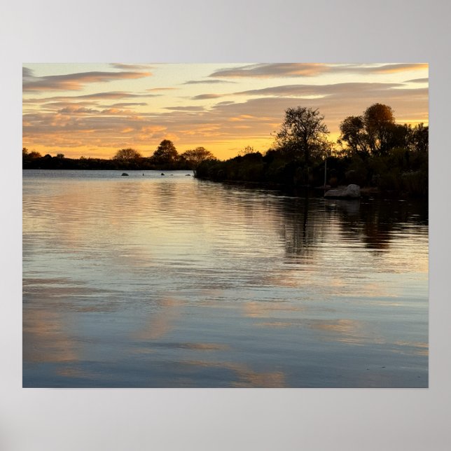 Pond Waterscape Sunset Photo Poster (Front)