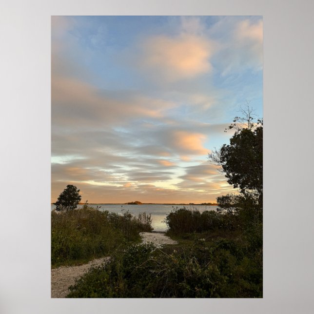 Pond Waterscape Sunset Photo Poster (Devant)