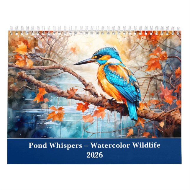 Pond Whispers – 2026 Watercolor Wildlife Calendar (Cover)