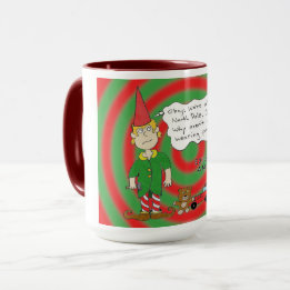 Pondering Elf Combo Mug, 15 oz Mug