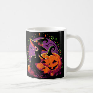 Pondering Witch Sitting on a Pumpkin Coffee Mug