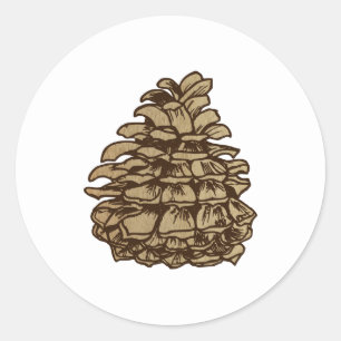 Ponderosa Pine Cone Backgrond Classic Round Sticker