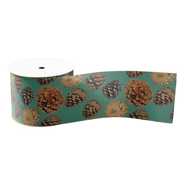 Ponderosa Pine Cone Ribbon Grosgrain Ribbon (Spool)