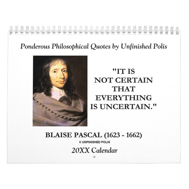 Ponderous Philosophical Quotes by Unfinished Polis Calendar (Cover)