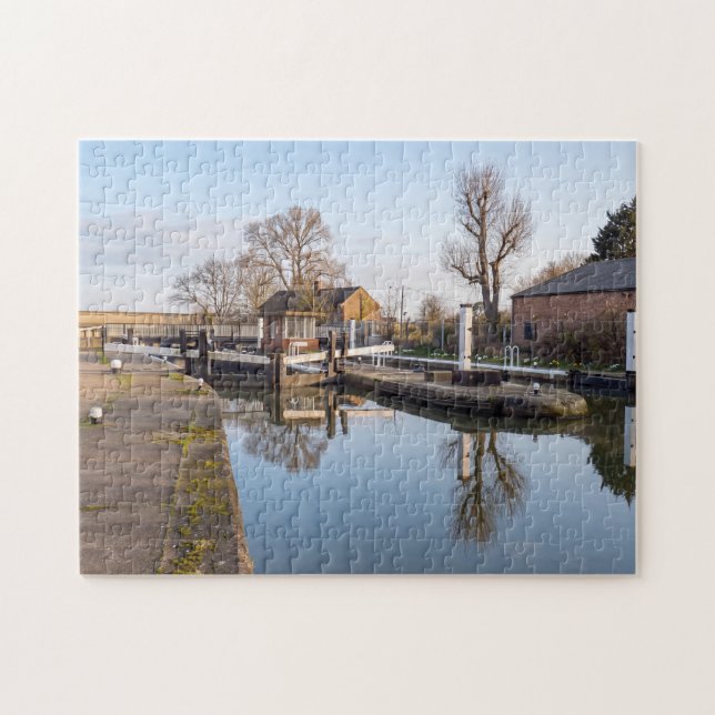 Ponders End Lock, River Lee Navigation, Enfield Jigsaw Puzzle (Horizontal)