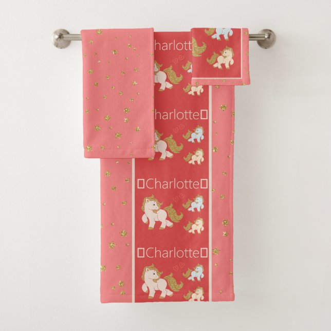 Poney de Parties scintillant rose avec nom Petite  (En situation)