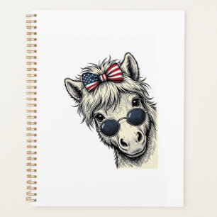 Poney Patriotique Avec Lunettes De Soleil Vintage 