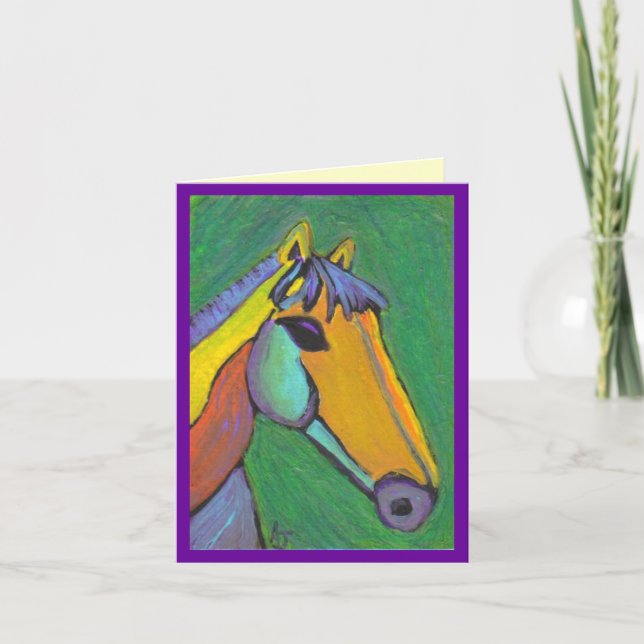 Poney peint - carte pour notes (Devant)