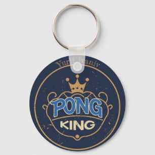 Pong King Blue Keychain