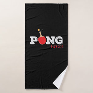 Pong Ping player table tennis table with ball Bath Towel