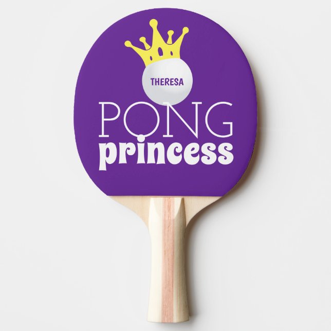 Pong Princess Purple Personalized Name Ping Pong Paddle (Front)
