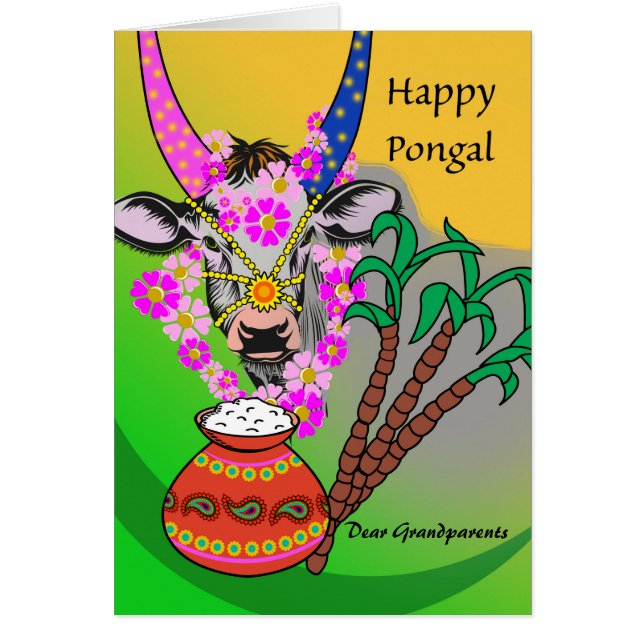 Pongal for Grandparents with Rice and Cow (Front)